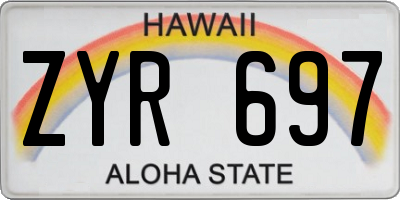 HI license plate ZYR697