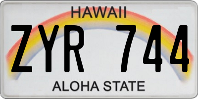 HI license plate ZYR744
