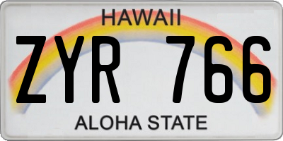 HI license plate ZYR766