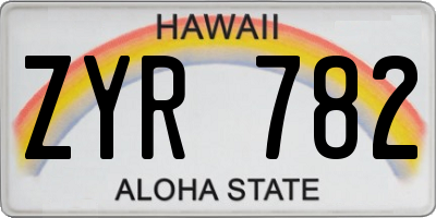 HI license plate ZYR782