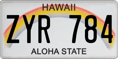 HI license plate ZYR784