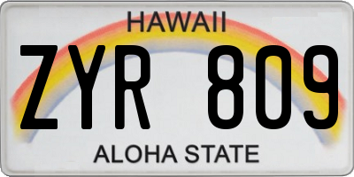 HI license plate ZYR809