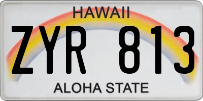 HI license plate ZYR813