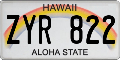 HI license plate ZYR822