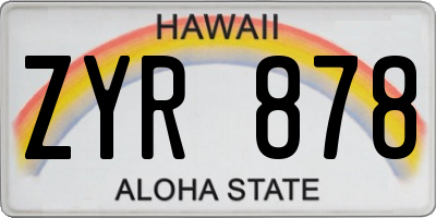 HI license plate ZYR878