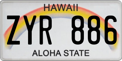 HI license plate ZYR886