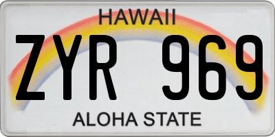 HI license plate ZYR969