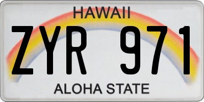 HI license plate ZYR971