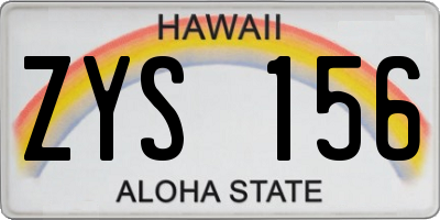 HI license plate ZYS156