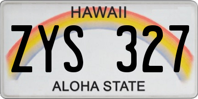 HI license plate ZYS327