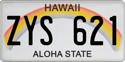 HI license plate ZYS621