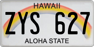HI license plate ZYS627