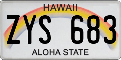 HI license plate ZYS683
