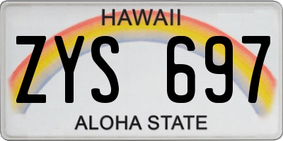 HI license plate ZYS697