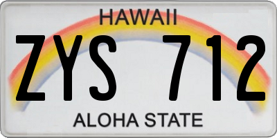 HI license plate ZYS712