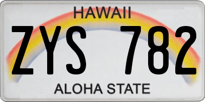 HI license plate ZYS782