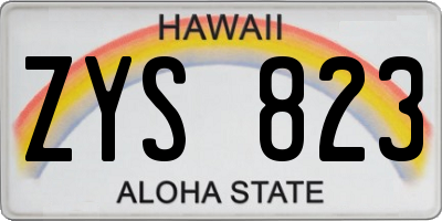 HI license plate ZYS823