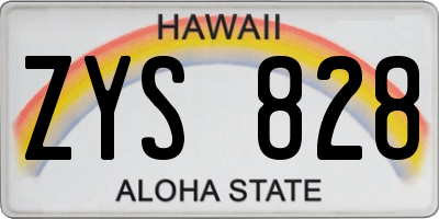 HI license plate ZYS828