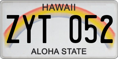 HI license plate ZYT052