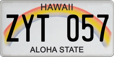 HI license plate ZYT057