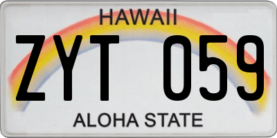 HI license plate ZYT059