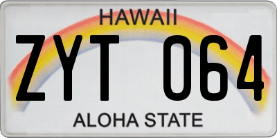 HI license plate ZYT064