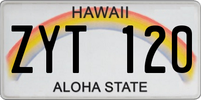 HI license plate ZYT120