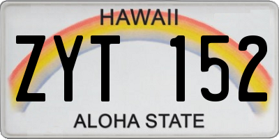 HI license plate ZYT152