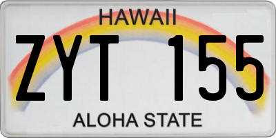 HI license plate ZYT155