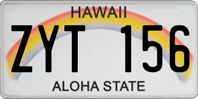 HI license plate ZYT156
