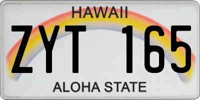 HI license plate ZYT165