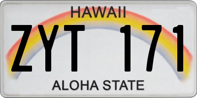 HI license plate ZYT171