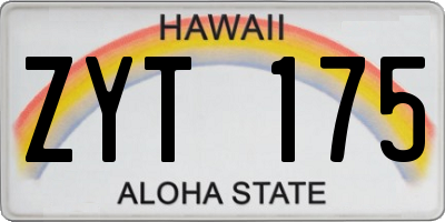 HI license plate ZYT175