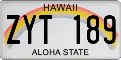HI license plate ZYT189