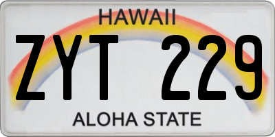 HI license plate ZYT229