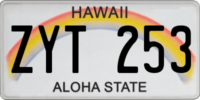 HI license plate ZYT253