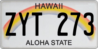 HI license plate ZYT273