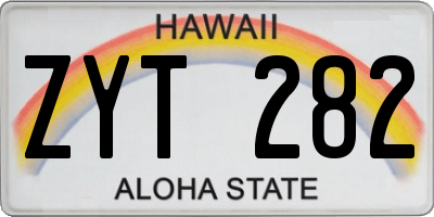 HI license plate ZYT282