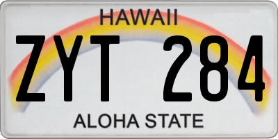 HI license plate ZYT284