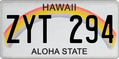HI license plate ZYT294