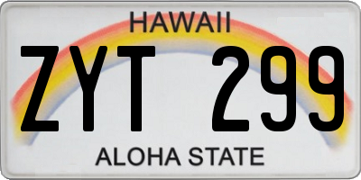 HI license plate ZYT299