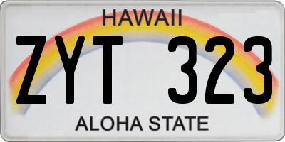 HI license plate ZYT323