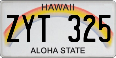HI license plate ZYT325