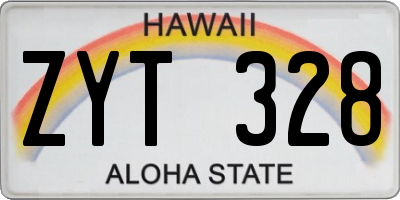 HI license plate ZYT328