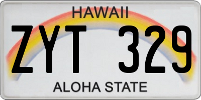 HI license plate ZYT329