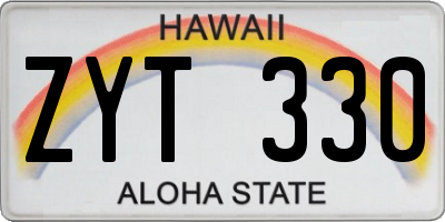 HI license plate ZYT330