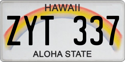 HI license plate ZYT337