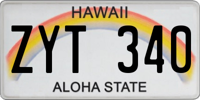 HI license plate ZYT340