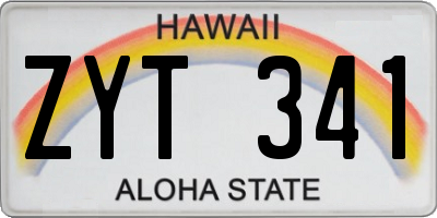 HI license plate ZYT341