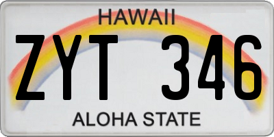 HI license plate ZYT346